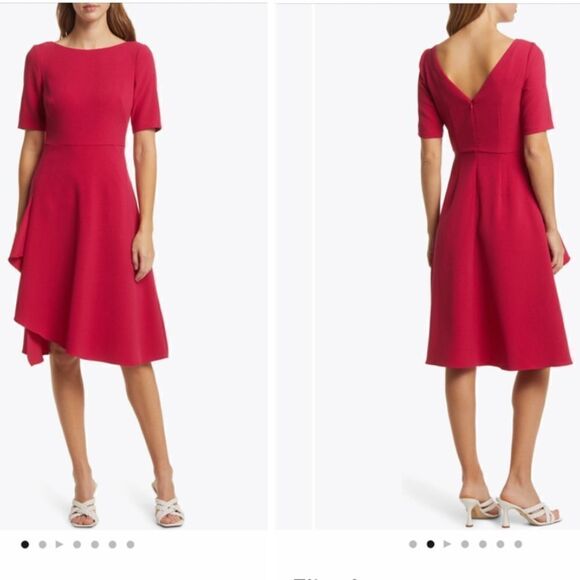 Eliza J Side Ruffle A Line Dress Size 14 - Picture 1 of 12